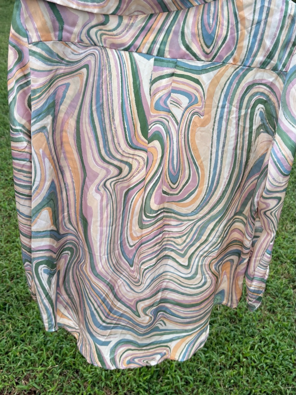 Dress Forum Swirl Print Dress Shirt in Pink, Green, Cream, Tan